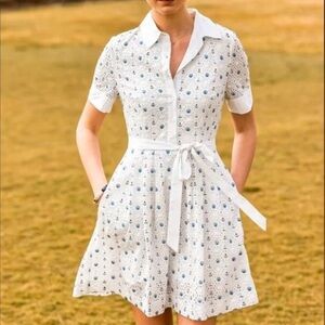 Kiel James Patrick Mini Dress in Nautical Eyelet